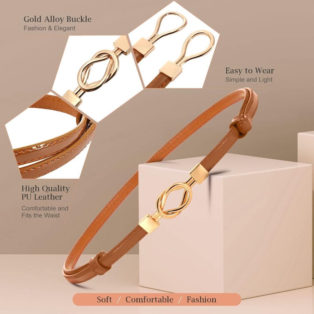 Elegant 6-Piece Women's Leather Belts Set - Adjustable & Stylish Accessories - Picture 5 of 7